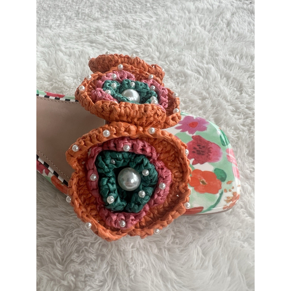 Betsey Johnson Women's Sz 9 Brandee Colorful Macrame Beads Embellished Sandals - Picture 8 of 16